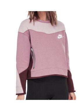 Nike Women's Pink Colorblock Crewneck Sweatshirt